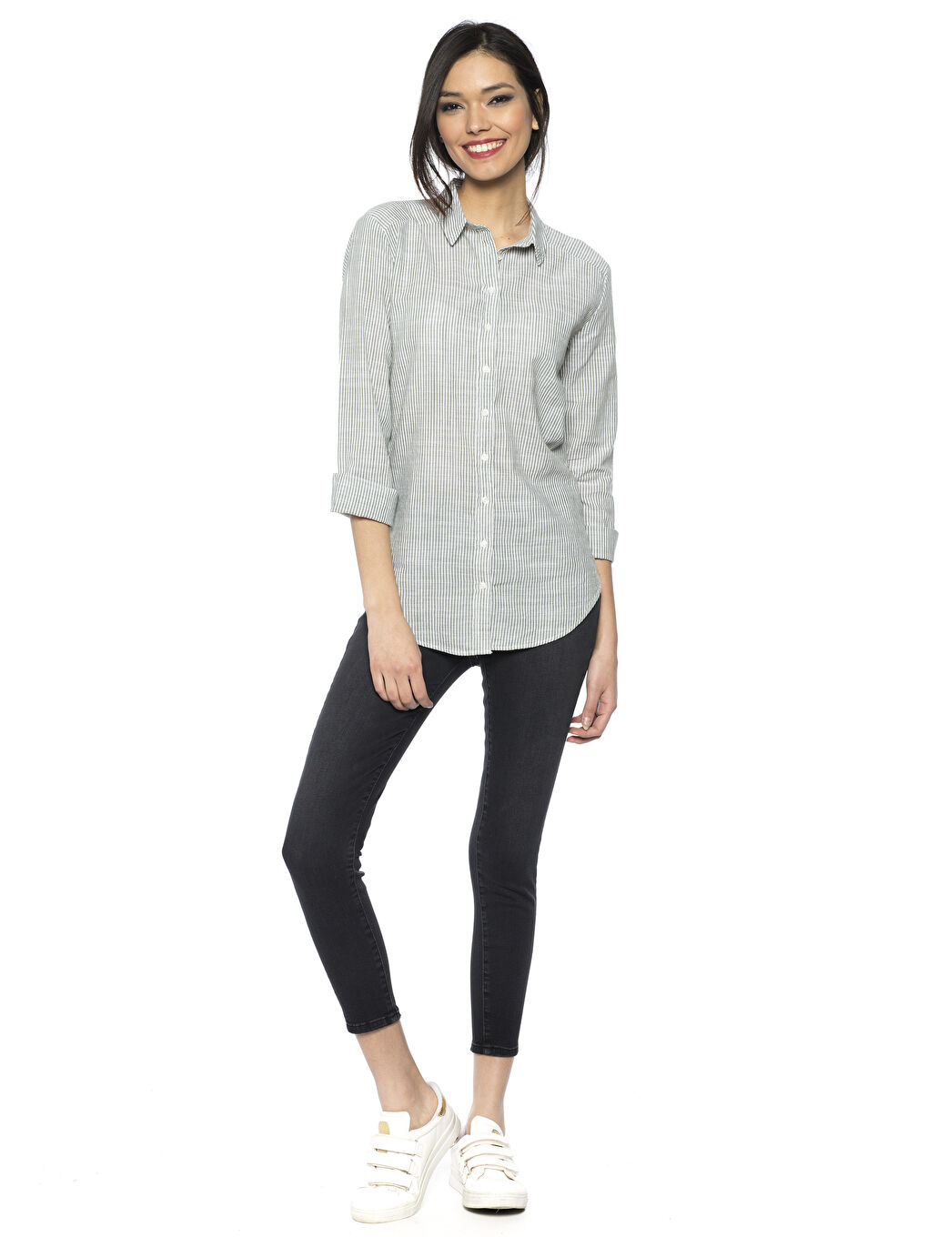 Haki Çizgili Gömlek-2