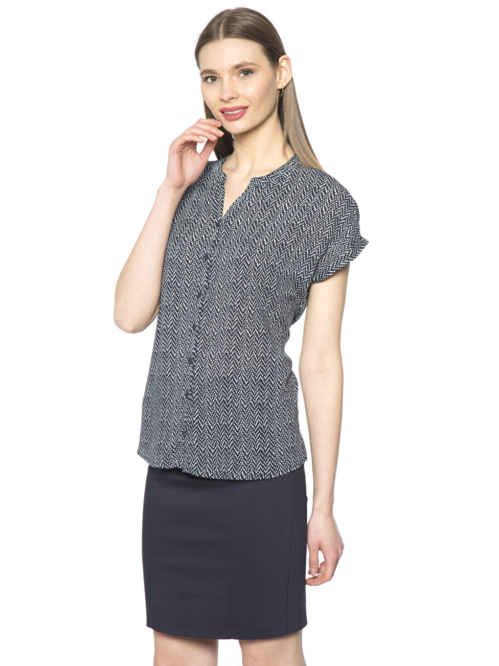 LCWAIKIKI Classic Woman NAVY Shirt -7Y4104Z8-674