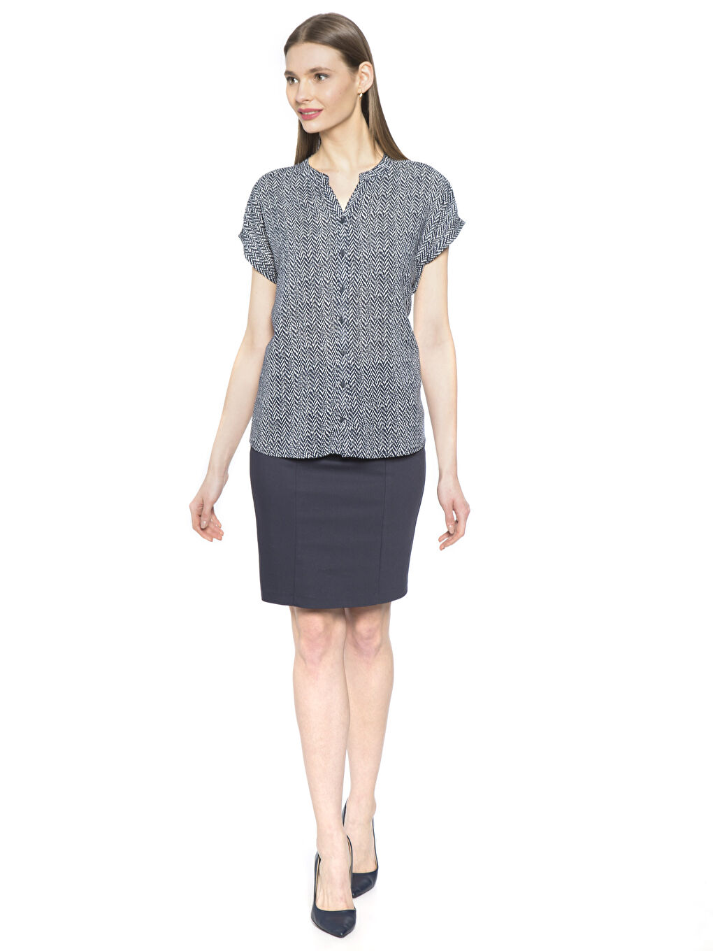 LCWAIKIKI Classic Woman NAVY Shirt -7Y4104Z8-674