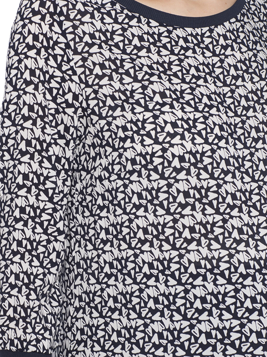 Lacivert Baskılı Bluz-3