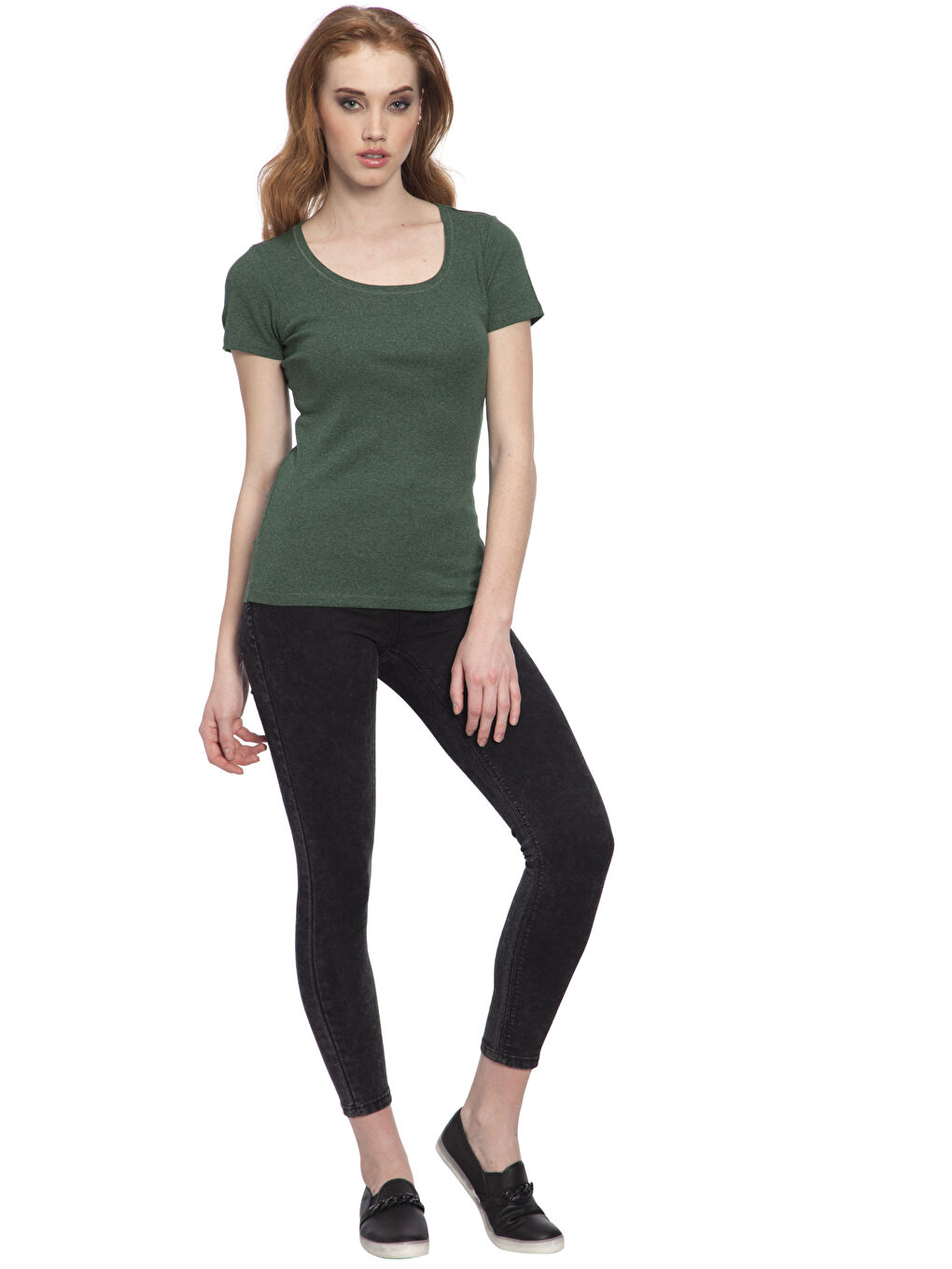 تي شيرت كاكي نساء-2