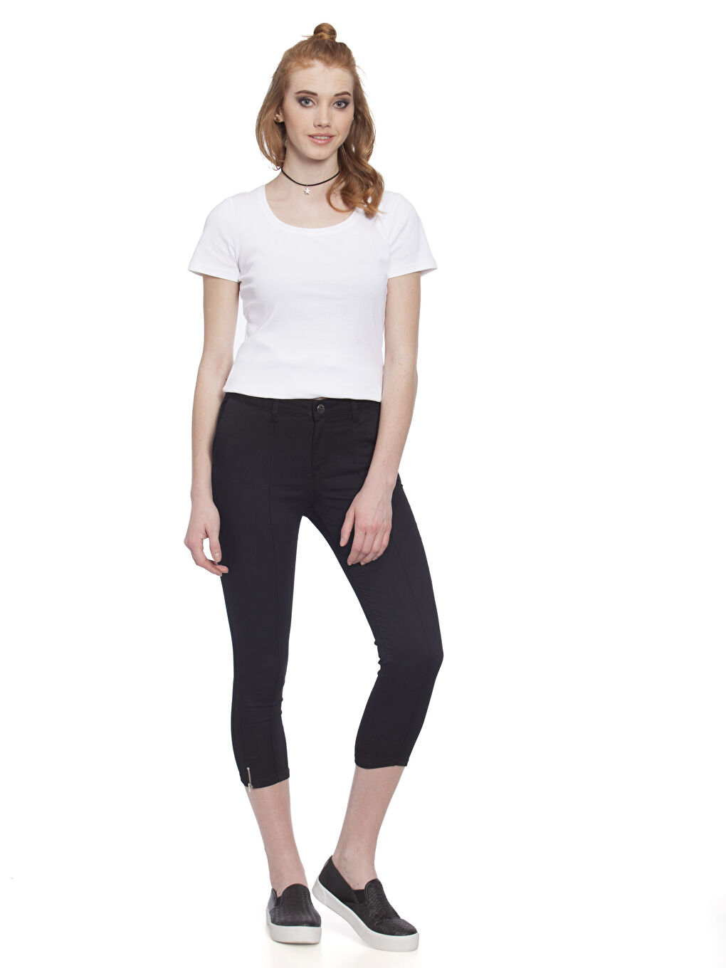 بنطلون كابري اسود نساء-2