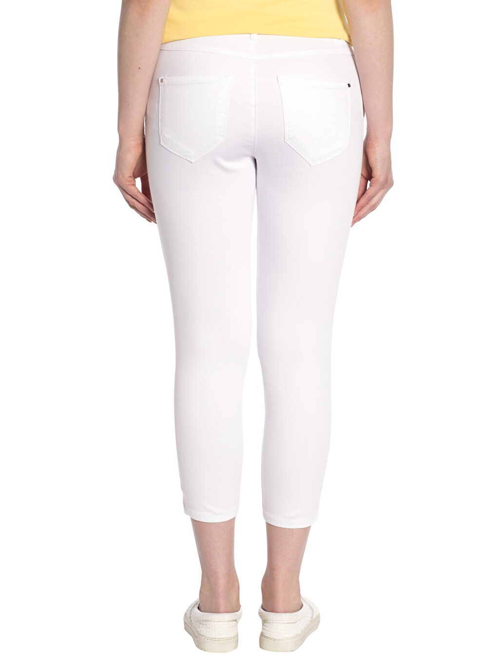 Pantalon Capri BLANC Femme-1
