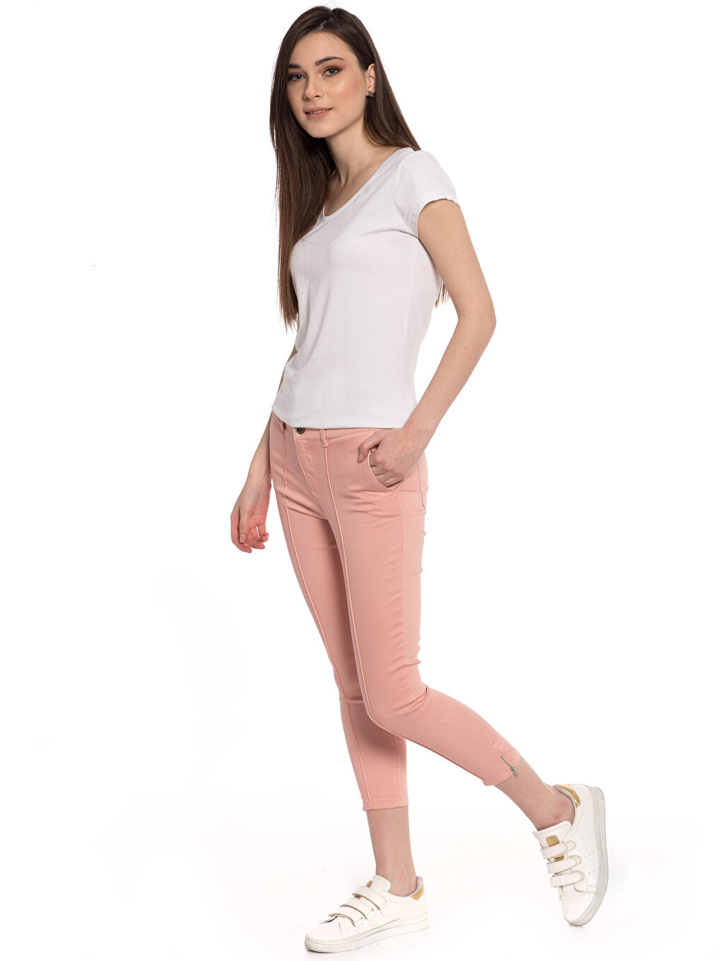 Woman PINK Capri Trousers-2