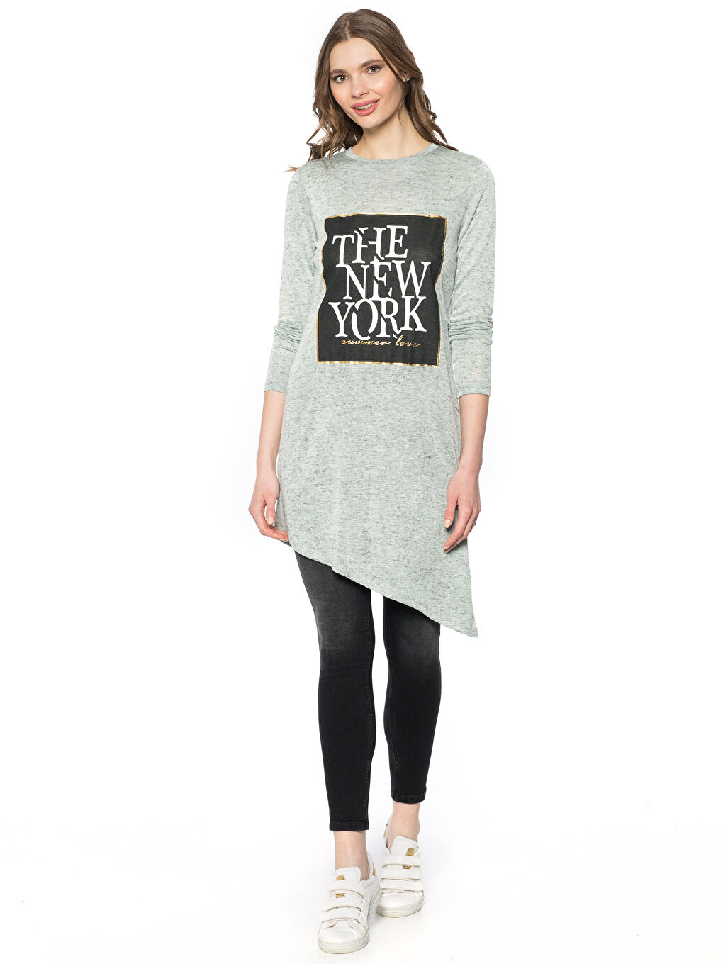 Siyah-Açık Lacivert-Pembe Tunik