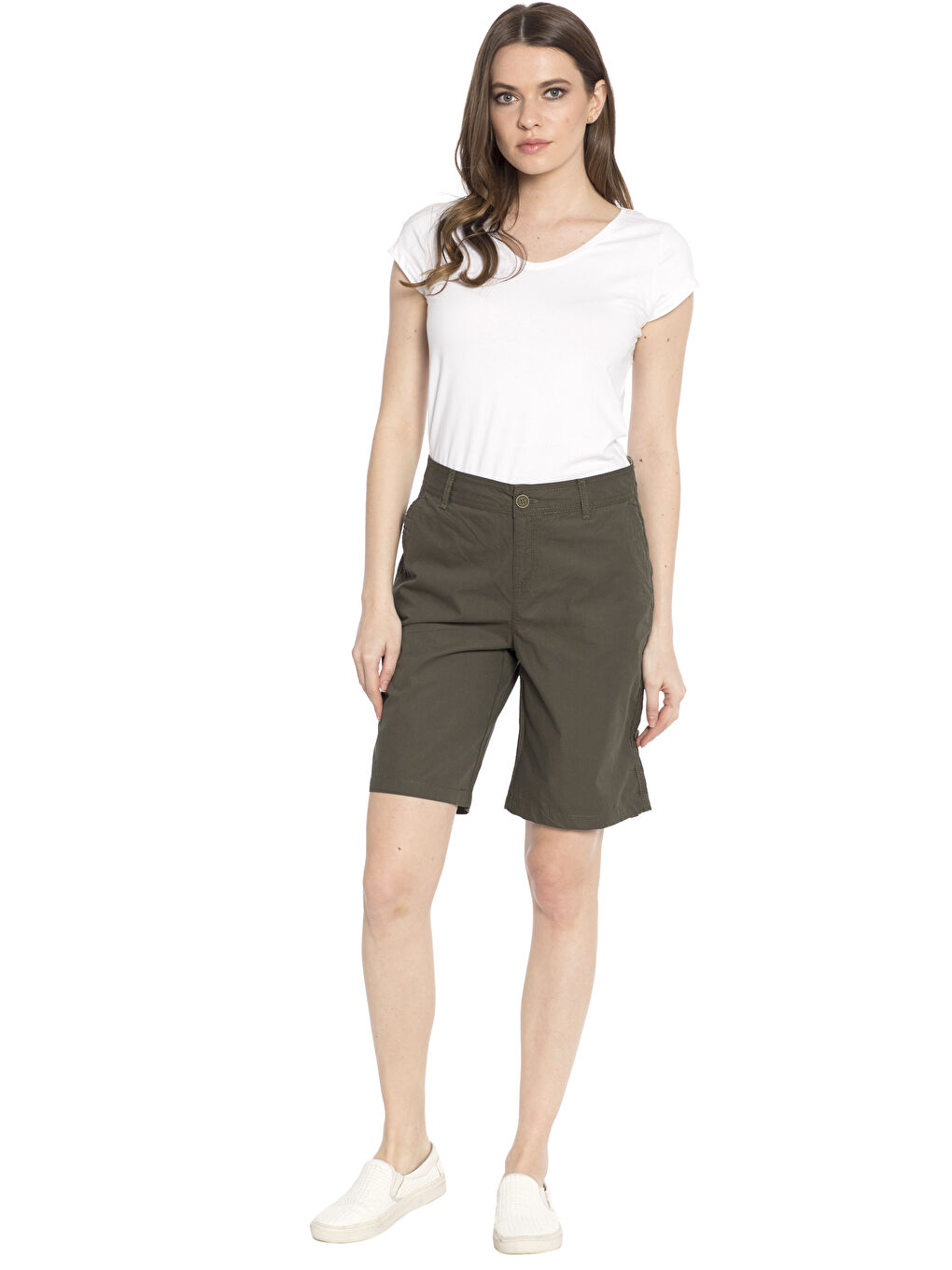 LCWAIKIKI Basic Woman KHAKI Shorts -7Y7035Z8-F5H