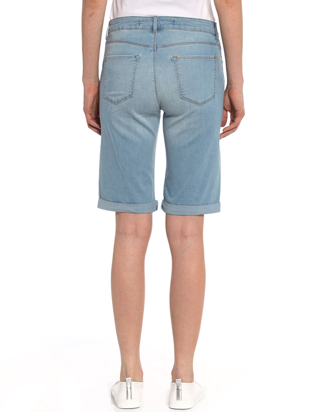 Açık İndigo Rodeo Jean Şort-1