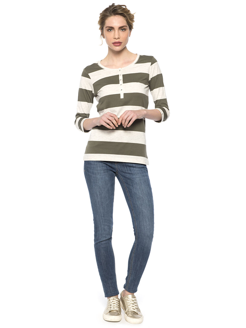 Beyaz-Açık Gri-Lila Tişört-2