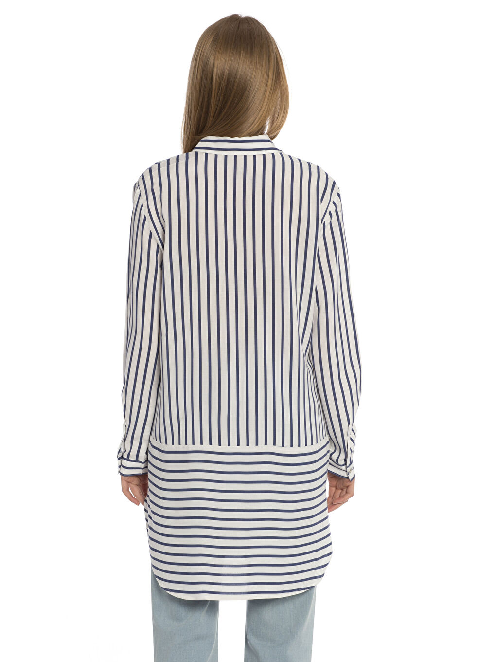 Lacivert Çizgili Tunik-1