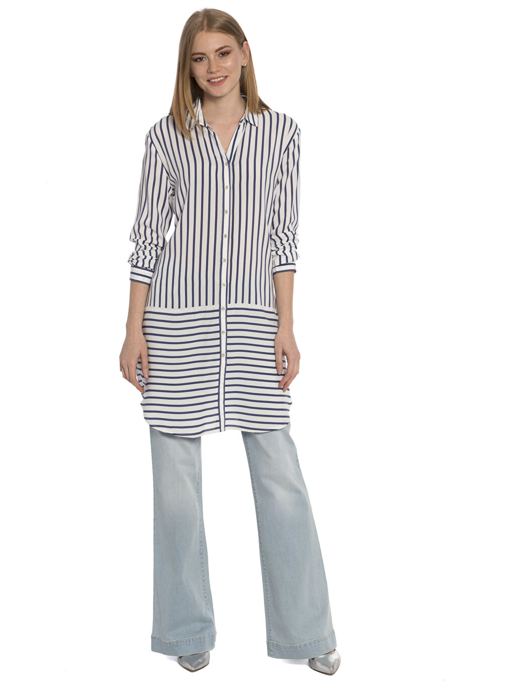 Lacivert Çizgili Tunik-2