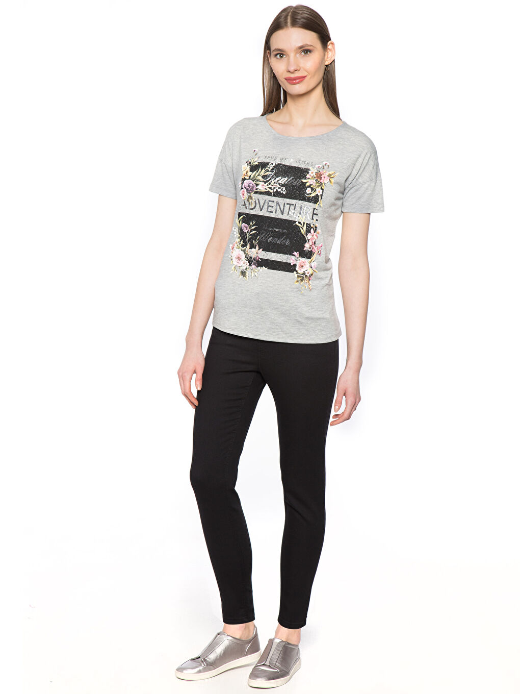 Gri Melanj Tişört-2