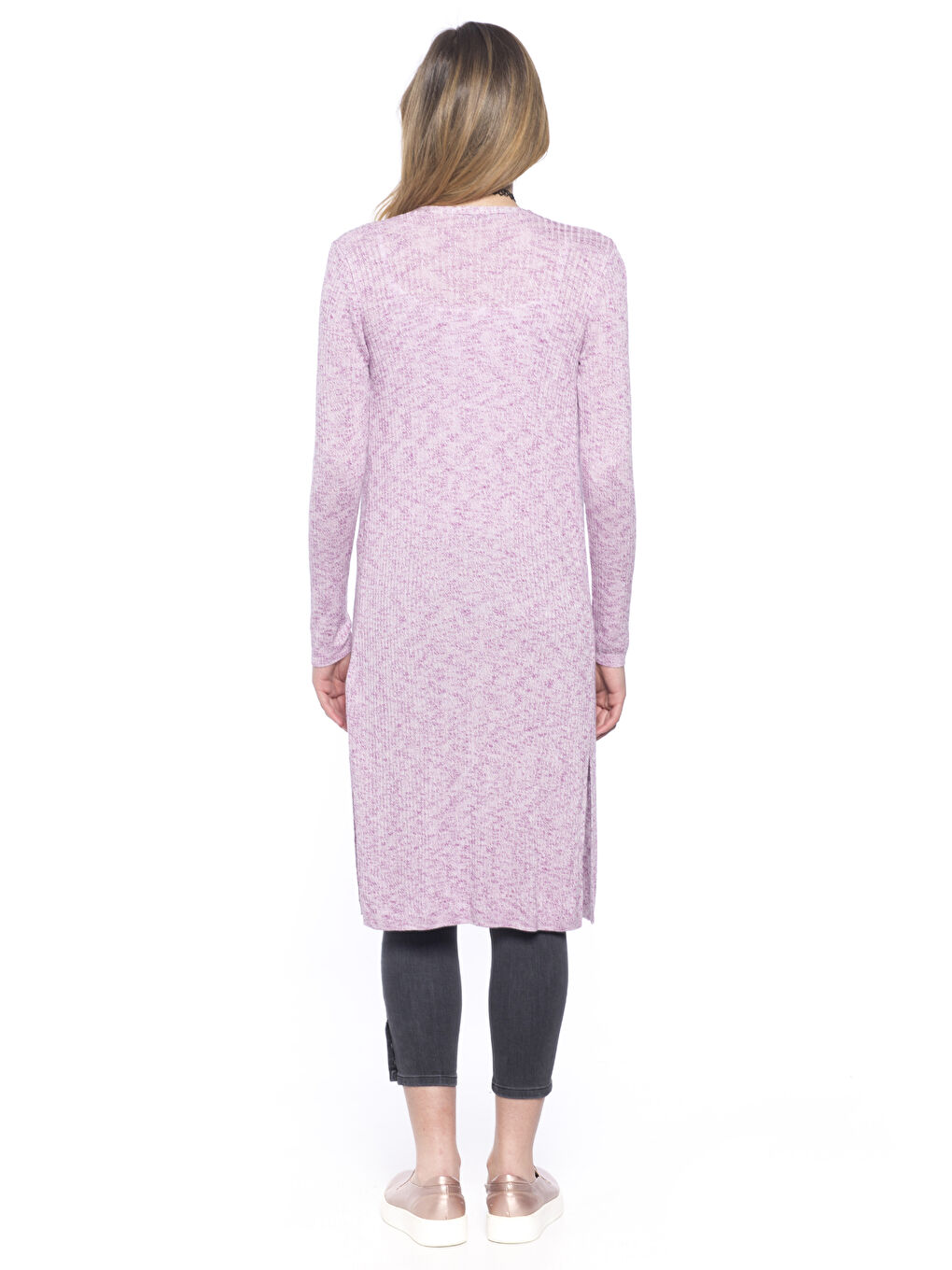 Mor İnce Triko Hırka-1