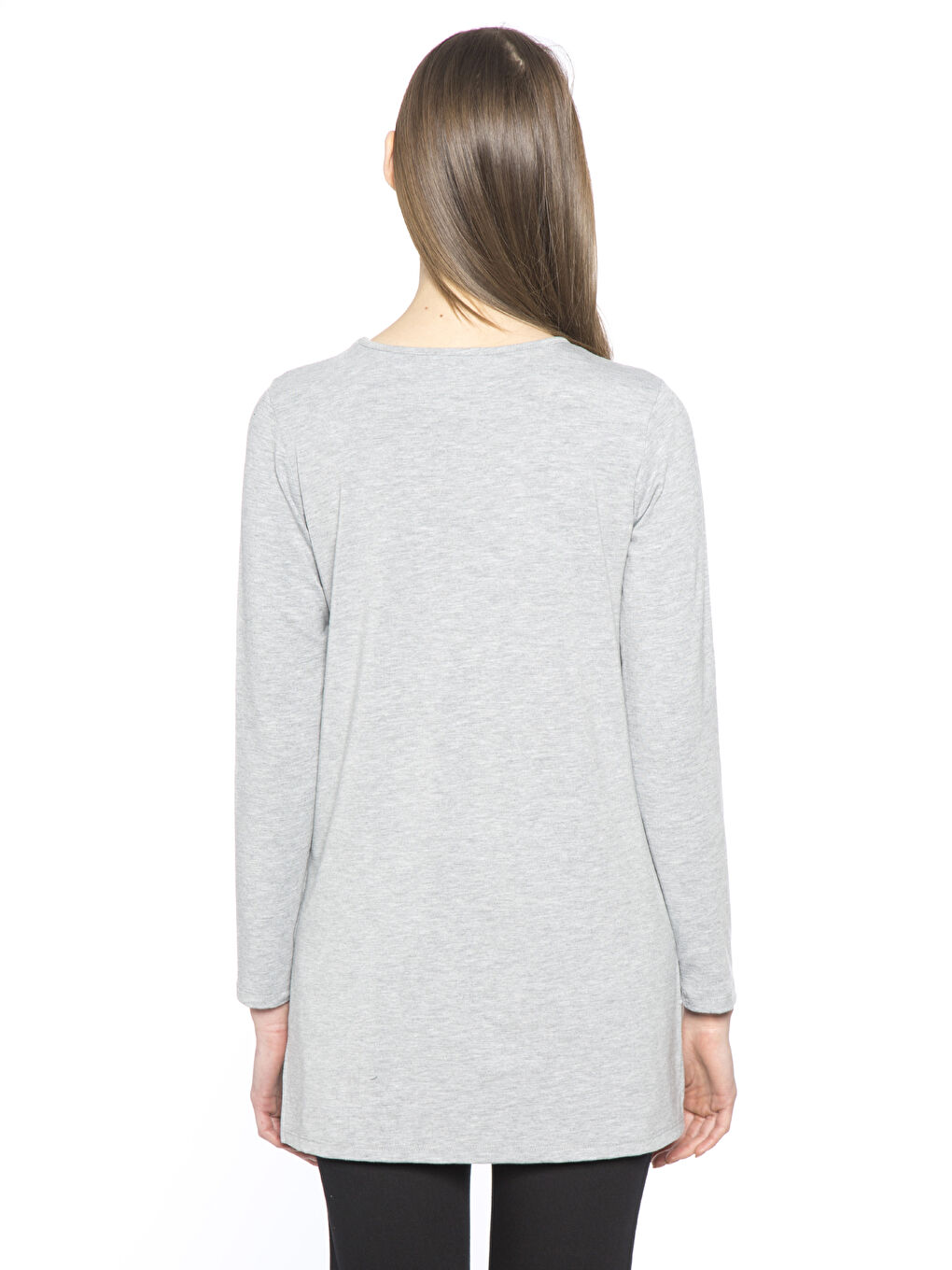 Gri Melanj Tişört-1