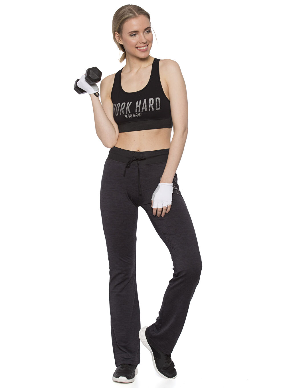 Antrasit Melanj Eşofman Altı-2