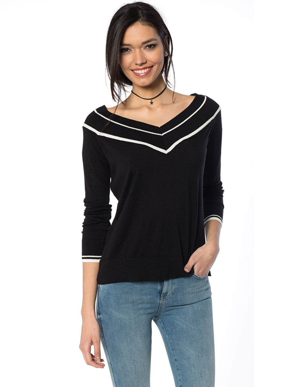LCW Vision Frau SCHWARZ Pullover -7Y9513Z8-CVL