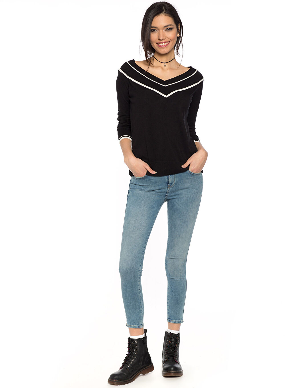 LCW Vision Frau SCHWARZ Pullover -7Y9513Z8-CVL