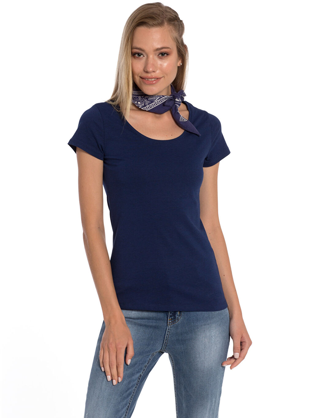 LCW Vision Frau INDIGO T-Shirt -7Y9744Z8-HXW