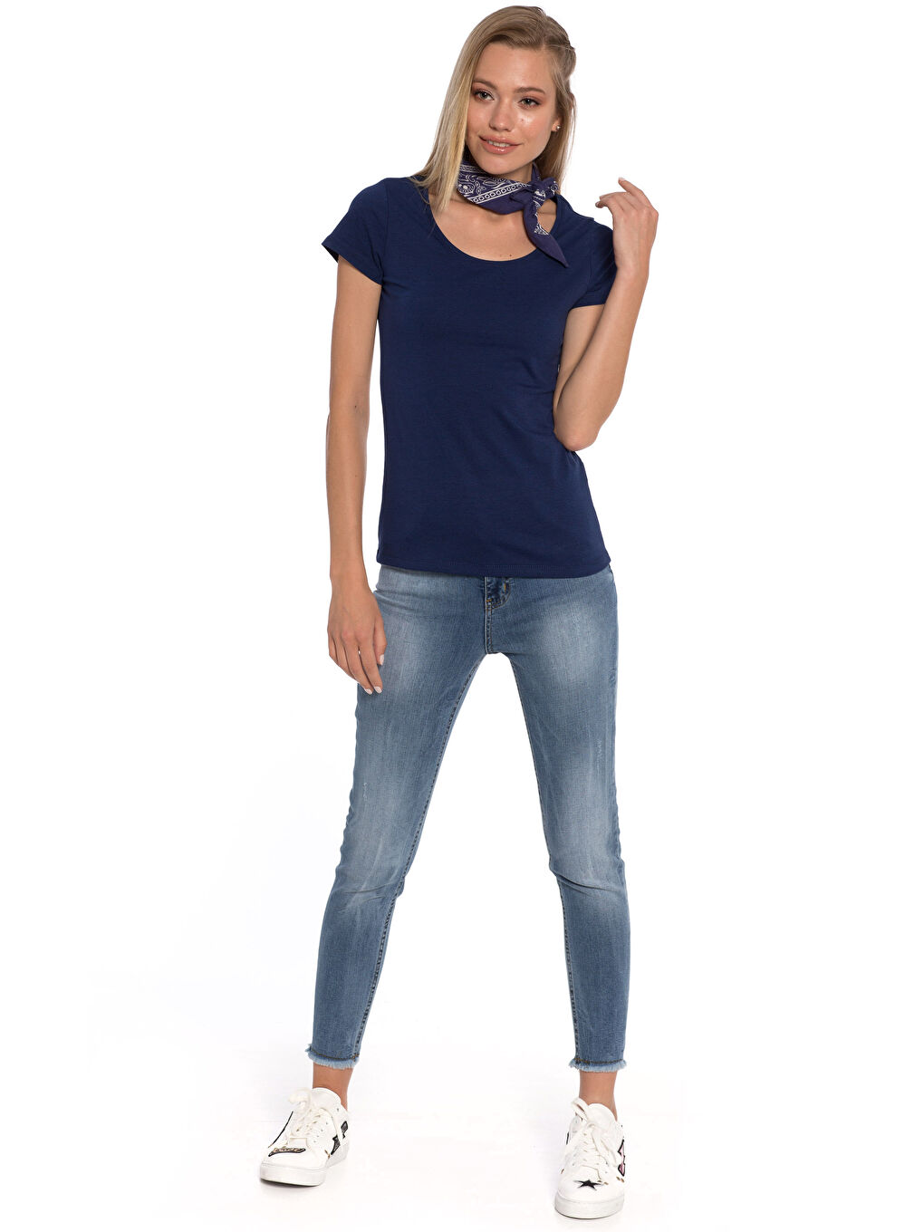 LCW Vision Frau INDIGO T-Shirt -7Y9744Z8-HXW