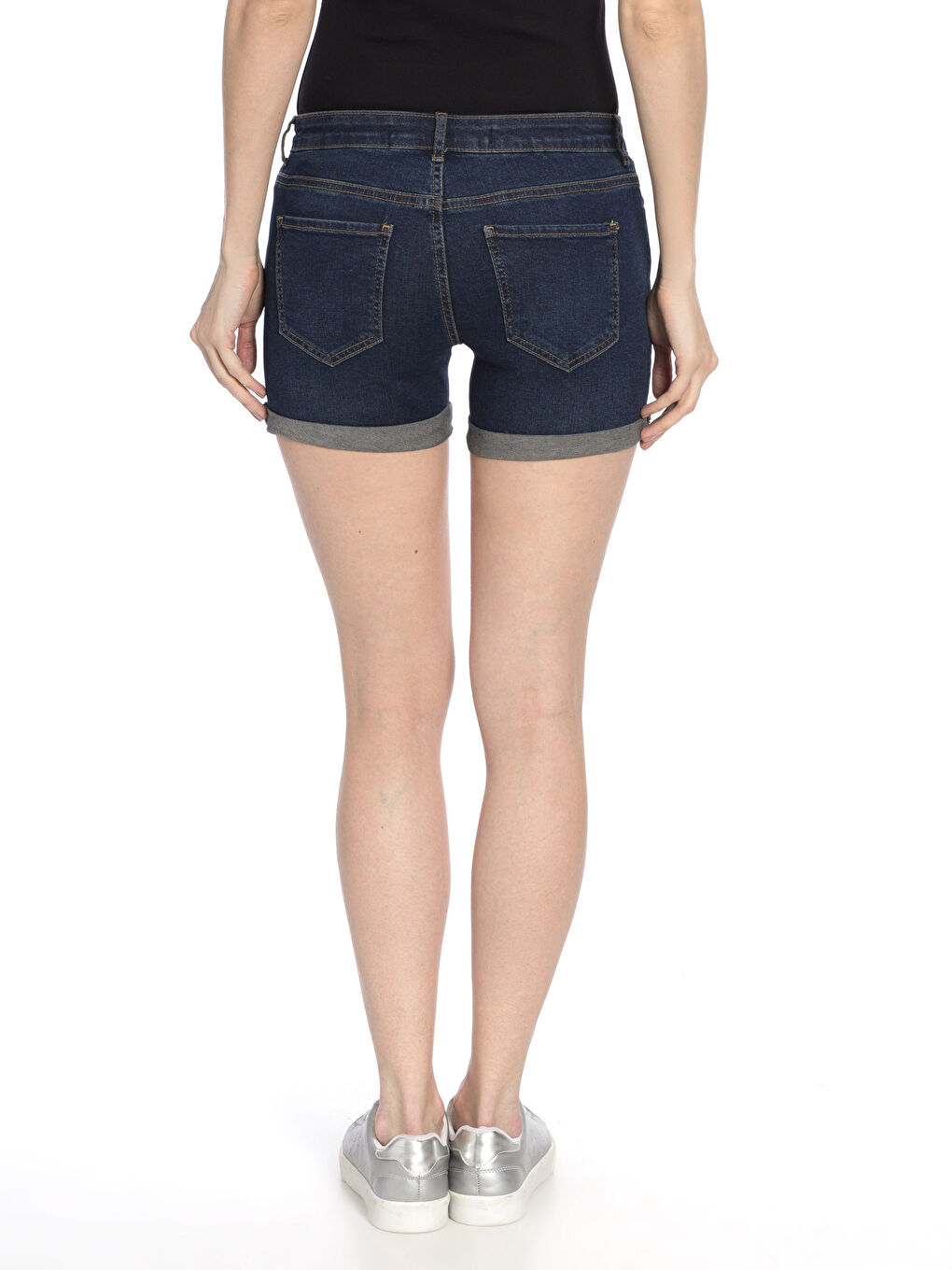 İndigo Koyu Rodeo Jean Şort-1