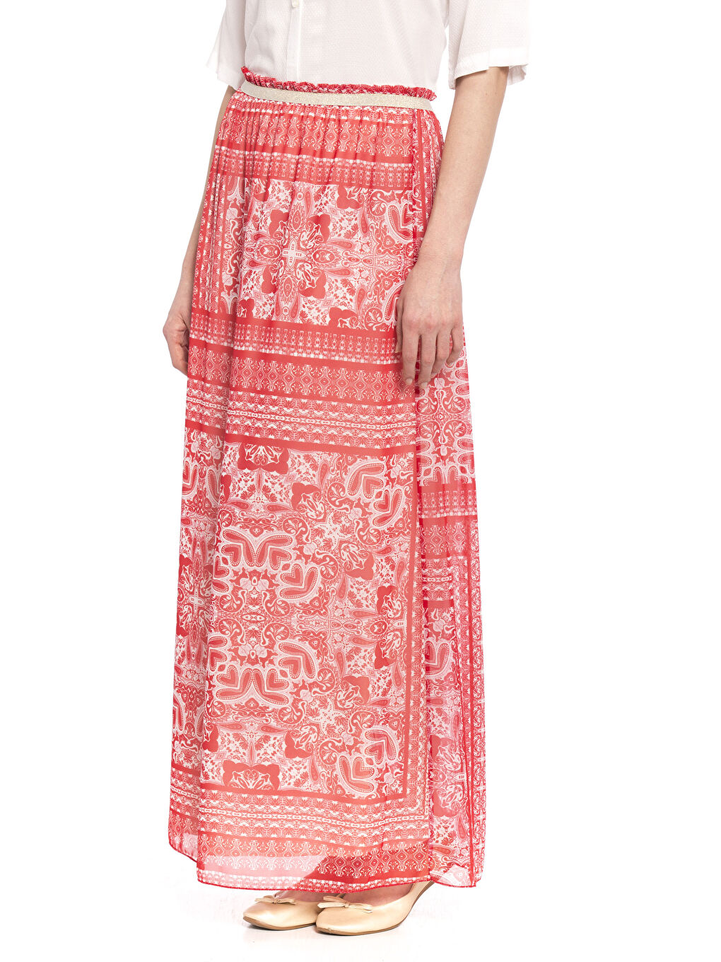 Kırmızı Baskılı Etek