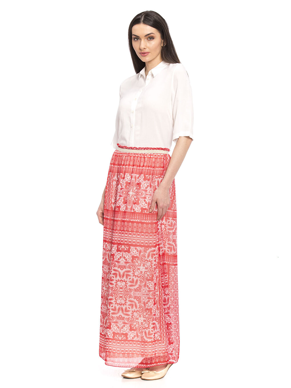 Kırmızı Baskılı Etek-2