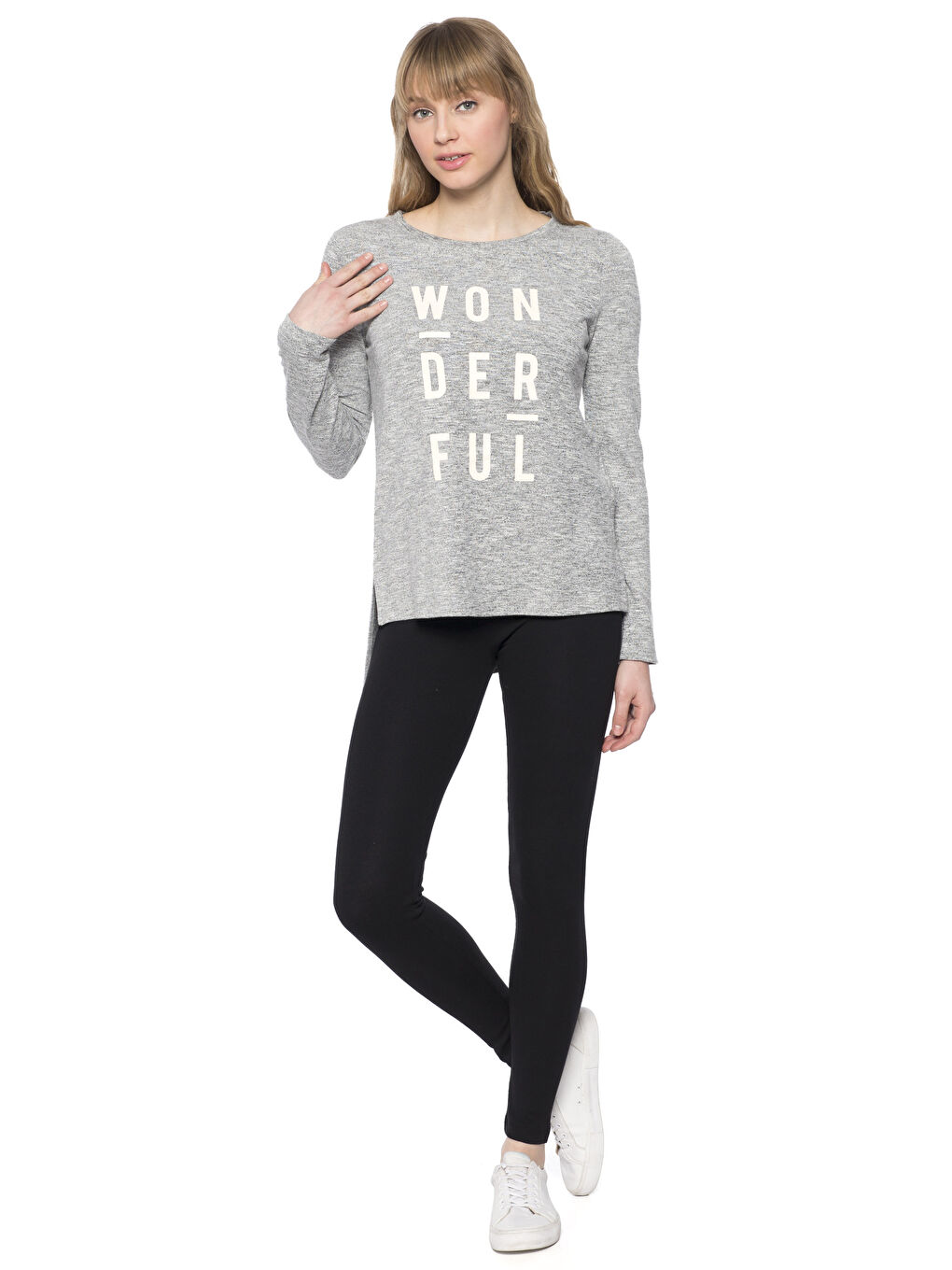 Gri Melanj Tişört-2