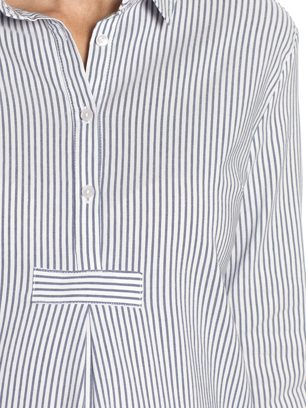 Gri Uzun Kollu Kadın Gömlek Tunik-3