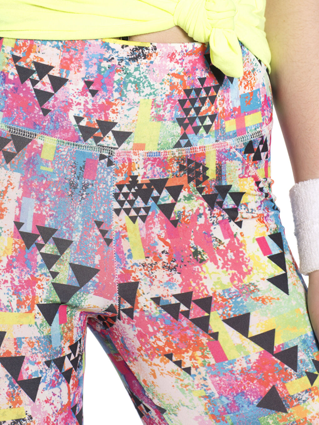 Turuncu Baskılı Spor Tayt-3