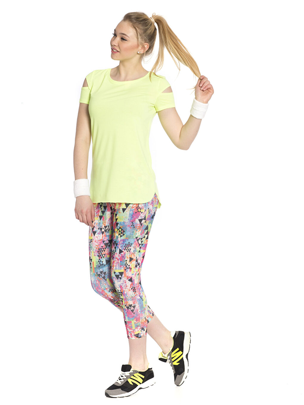 Neon Sarı Spor Tişört-2