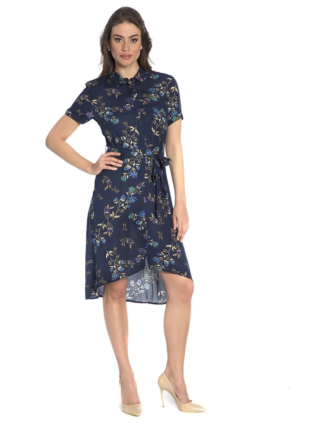 Frau DUNKELBLAU Kleid