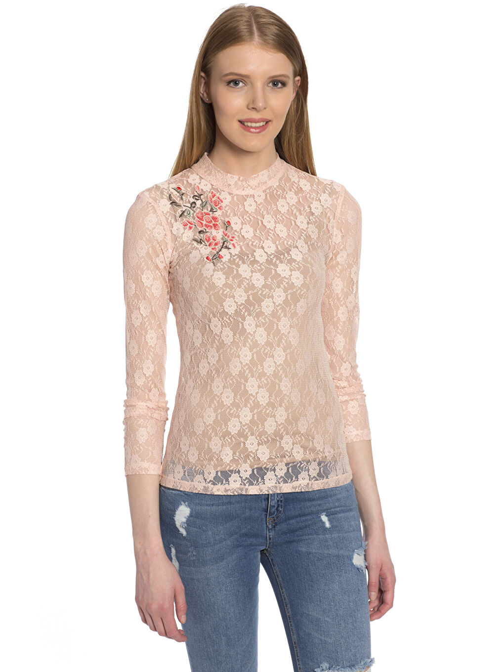 LCW Vision Woman PINK T-Shirt -7YJ348Z8-CVR