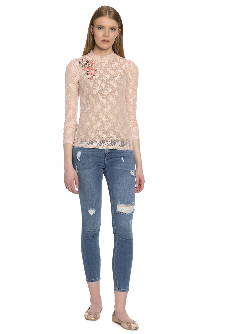 LCW Vision Woman PINK T-Shirt -7YJ348Z8-CVR