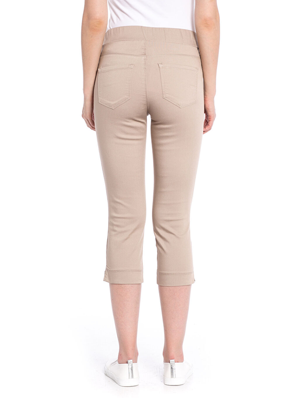 Woman BEIGE Capri Trousers-1