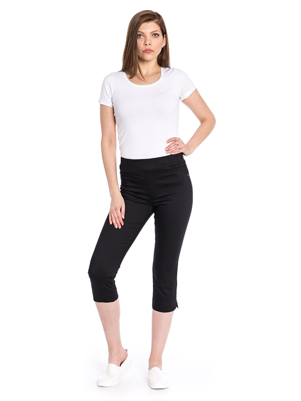 بنطلون كابري اسود نساء-2