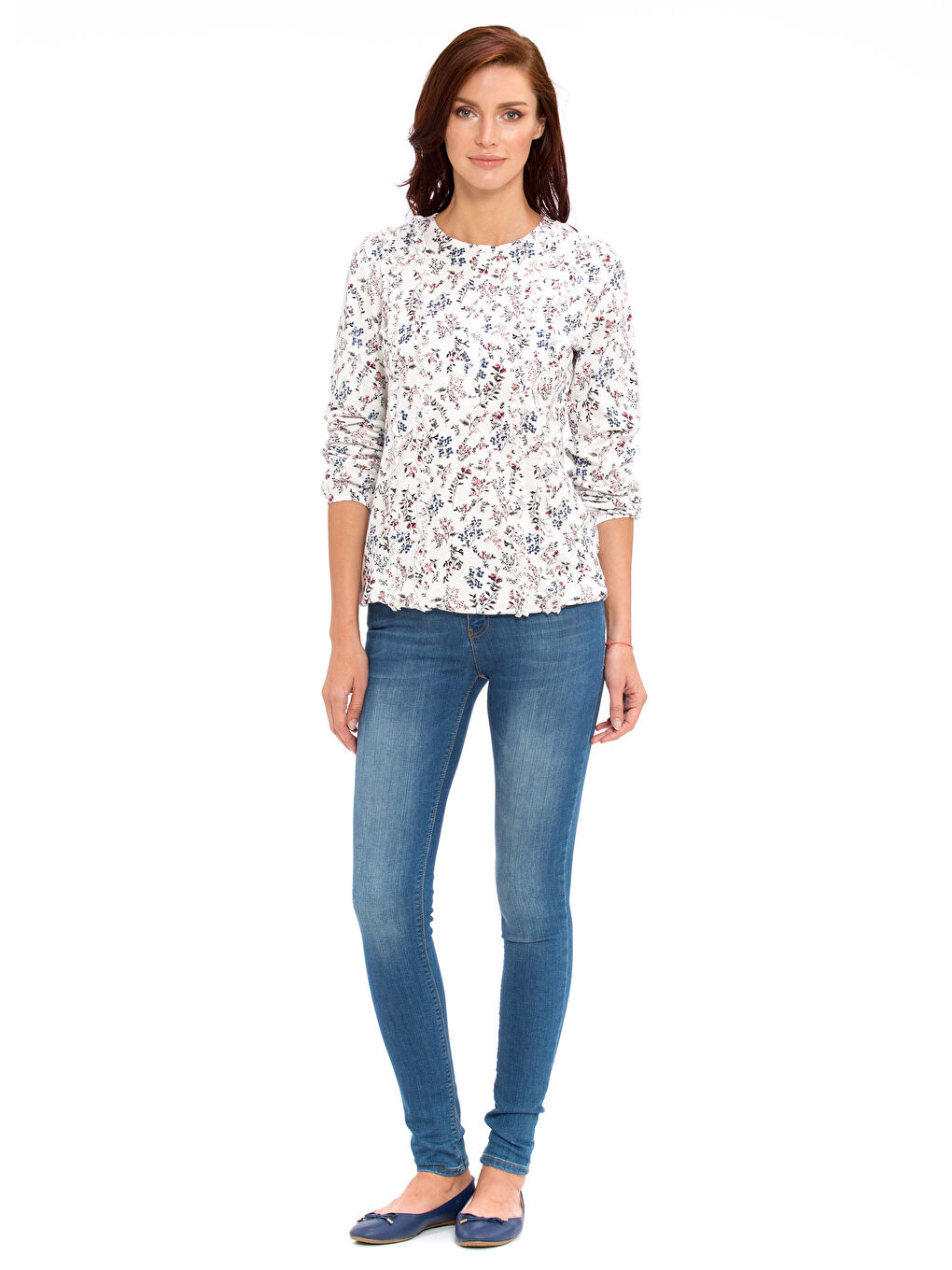 Ekru Baskılı Tişört-2