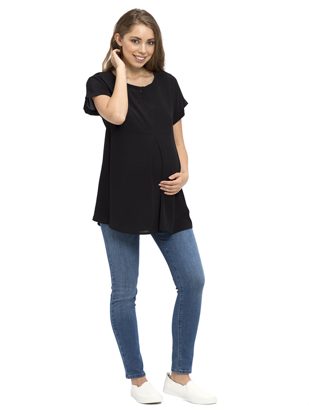 LCWAIKIKI Maternity Woman BLACK Blouse -7YB322Z8-CVL