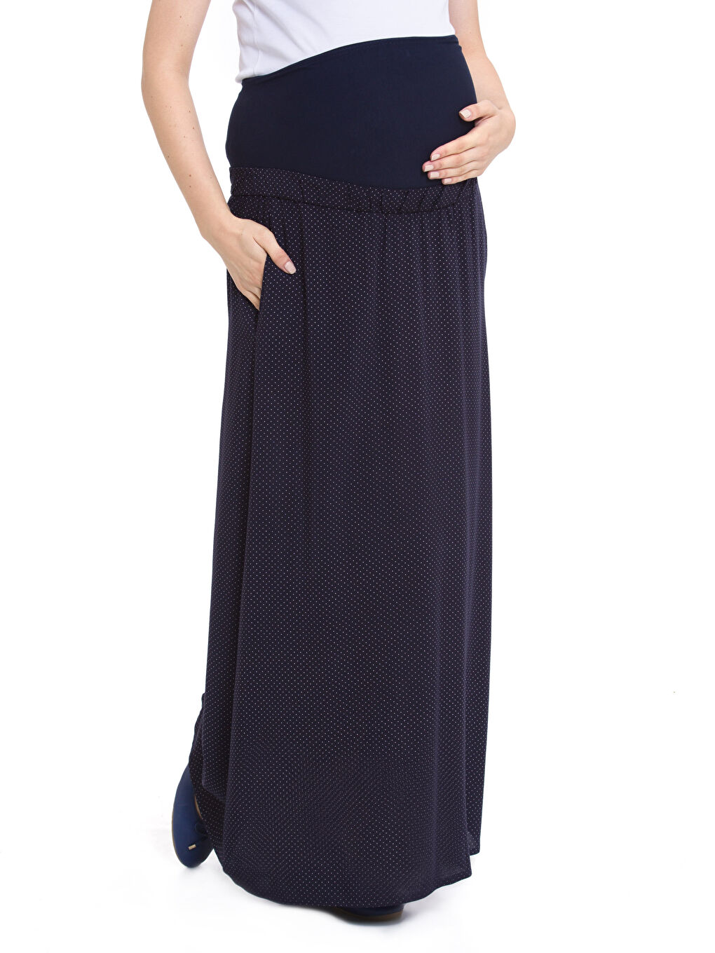 Lacivert Baskılı Etek