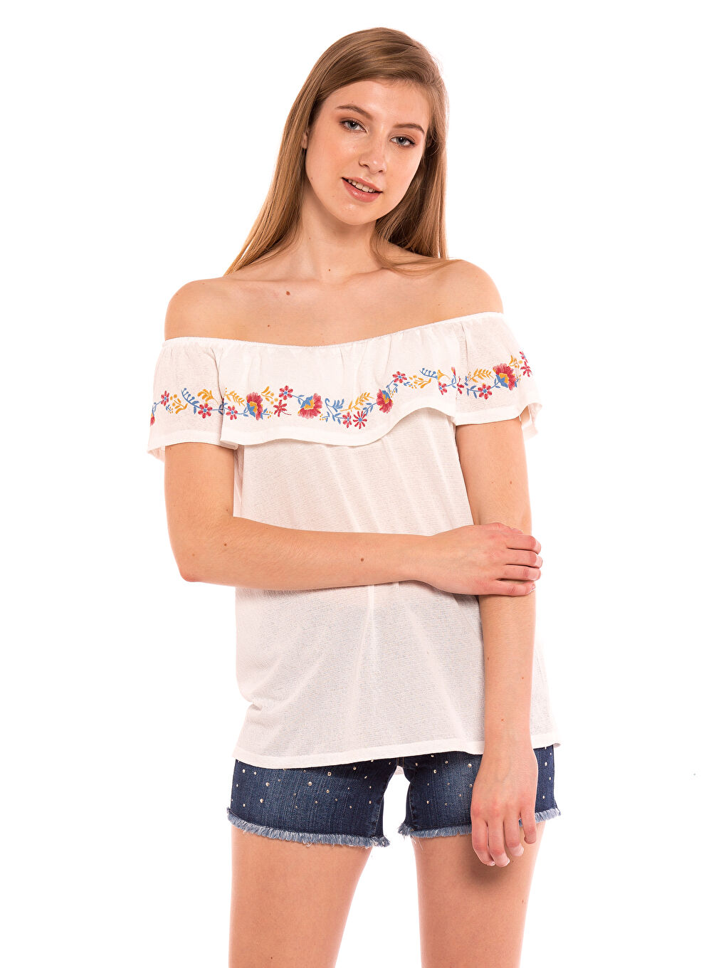 LCW Vision Woman ECRU T-Shirt -7YC976Z8-DPQ