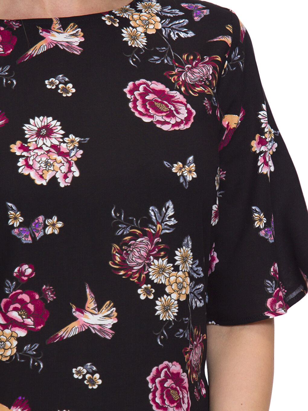 Siyah Baskılı Elbise-2