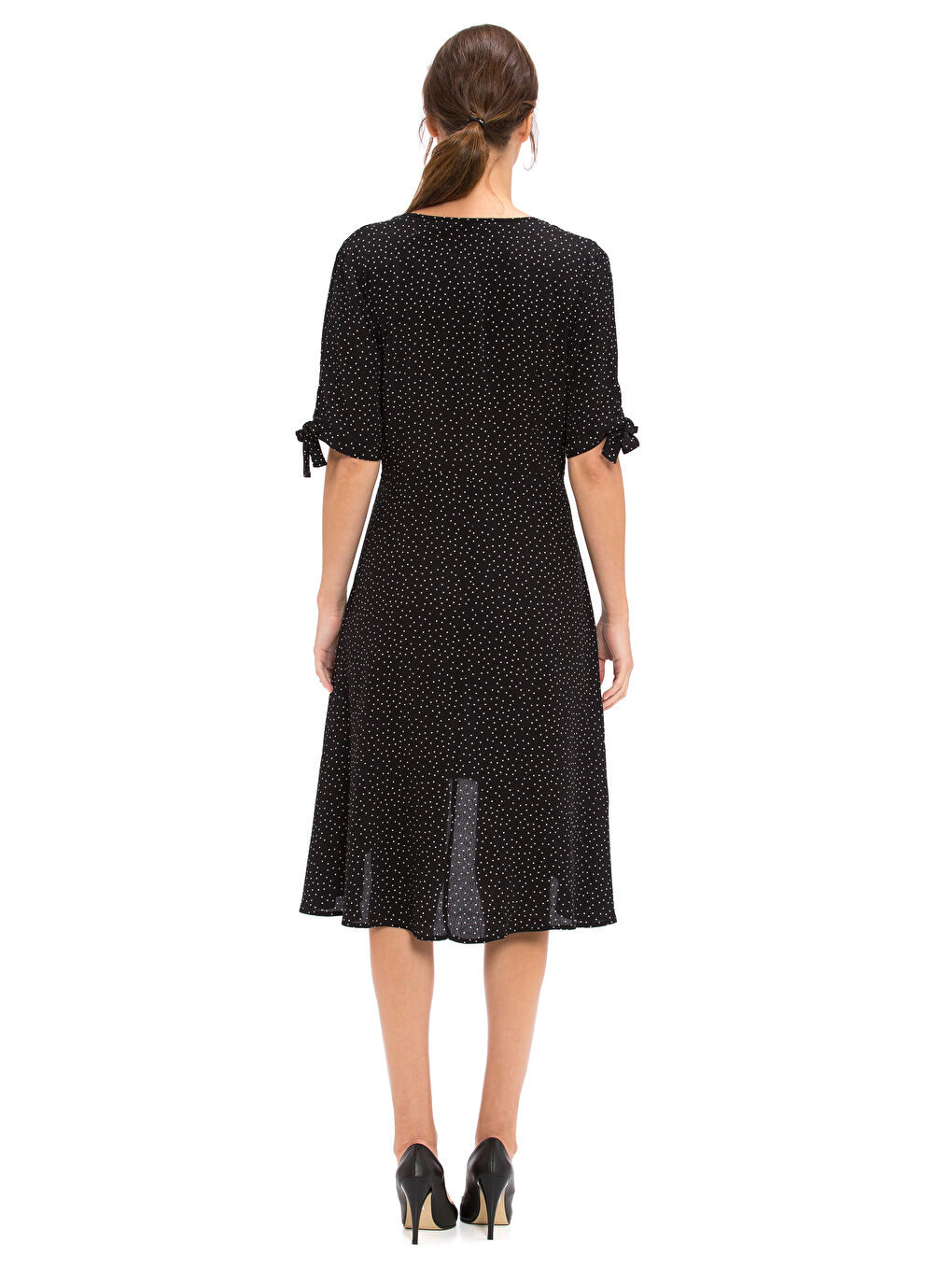 Siyah Baskılı Elbise-1