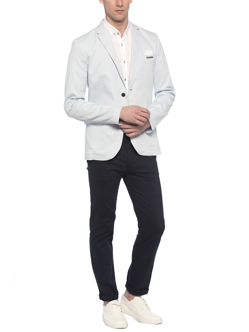 Mavi Dar Kalıp Blazer Ceket-3