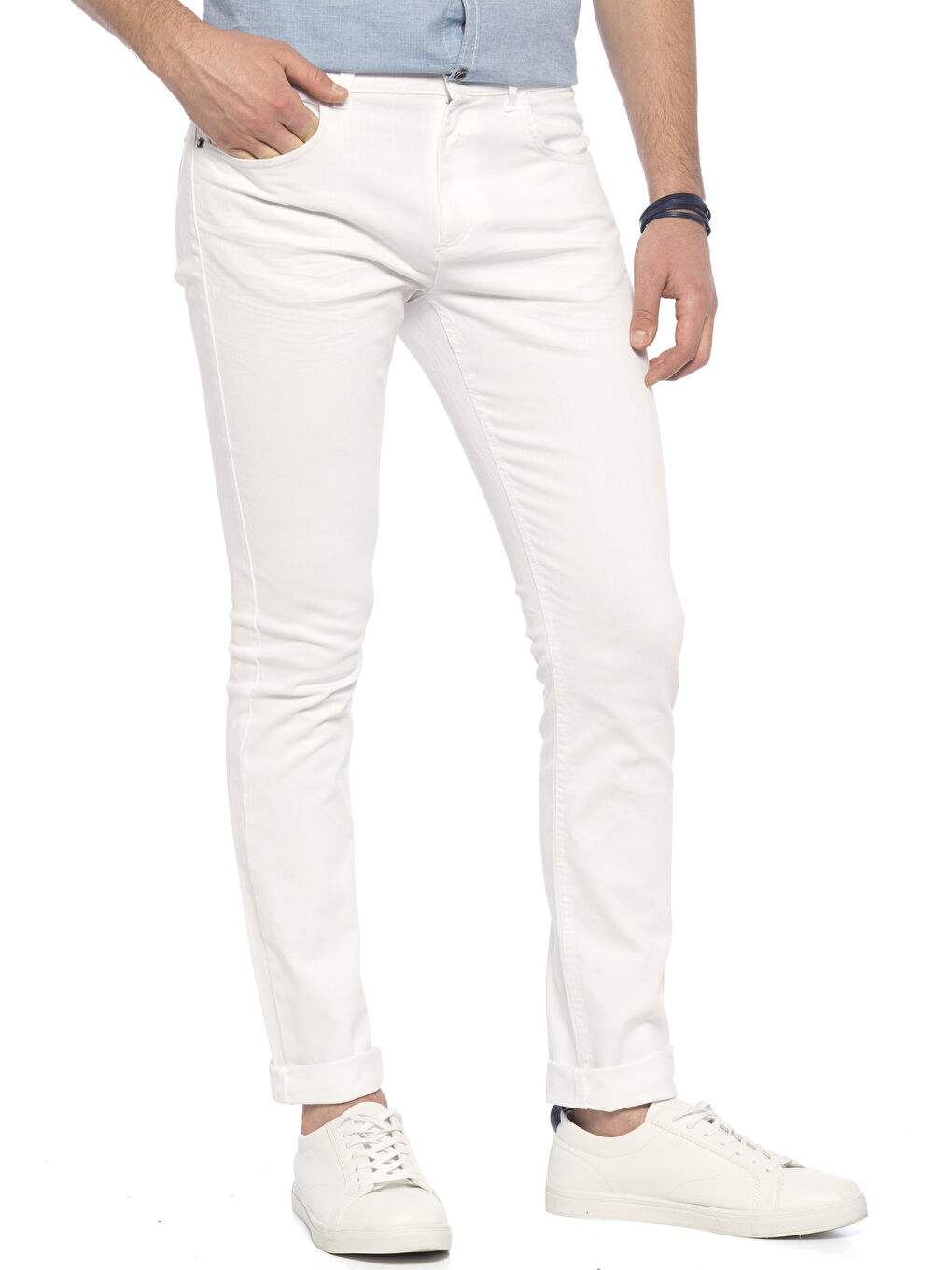 Beyaz Rodeo Jean Pantolon