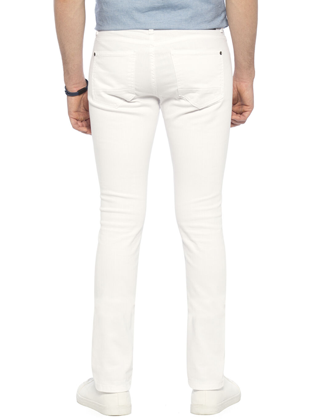 Beyaz Rodeo Jean Pantolon-1