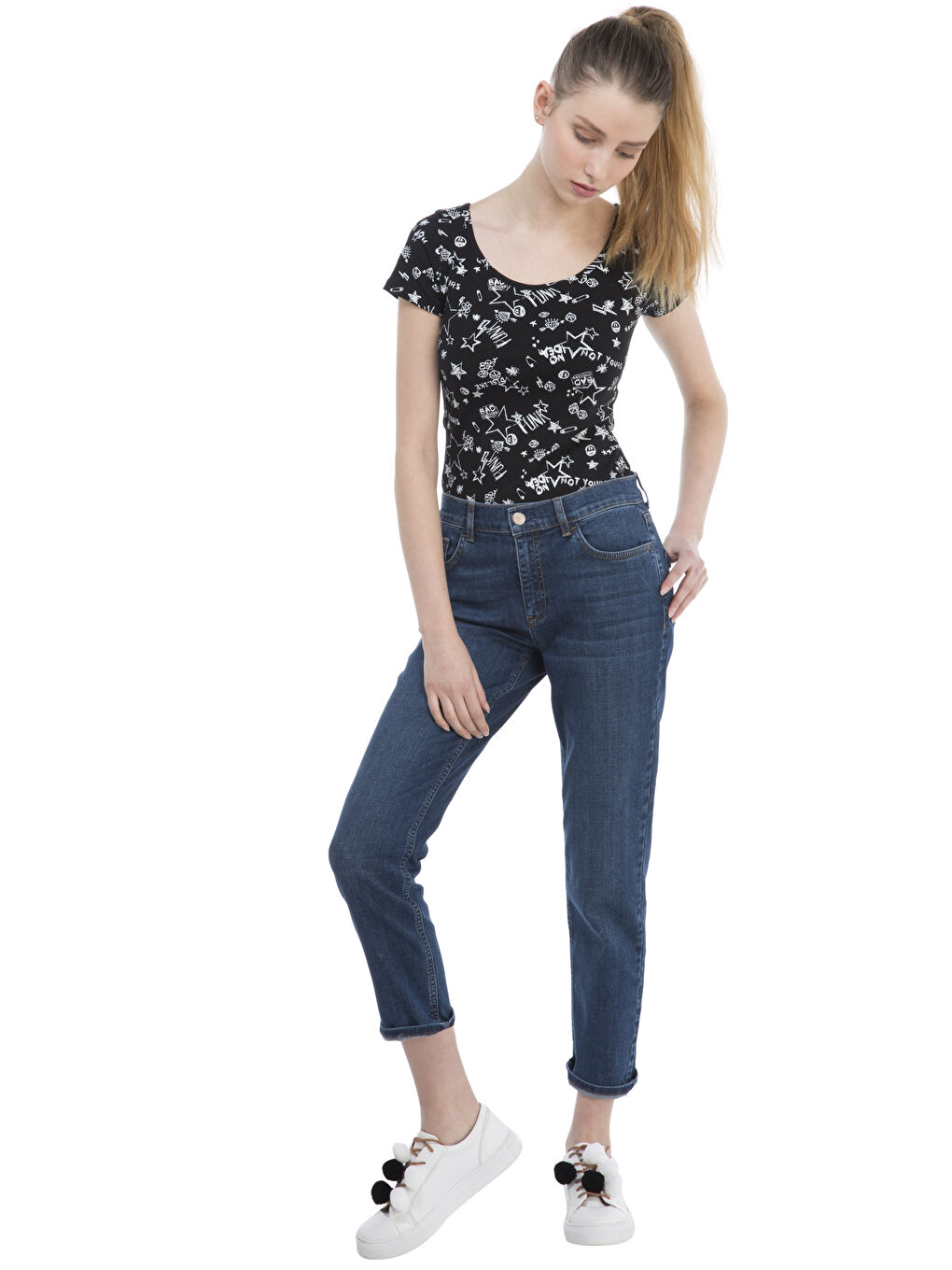 Orta İndigo Rodeo Jean Pantolon-2