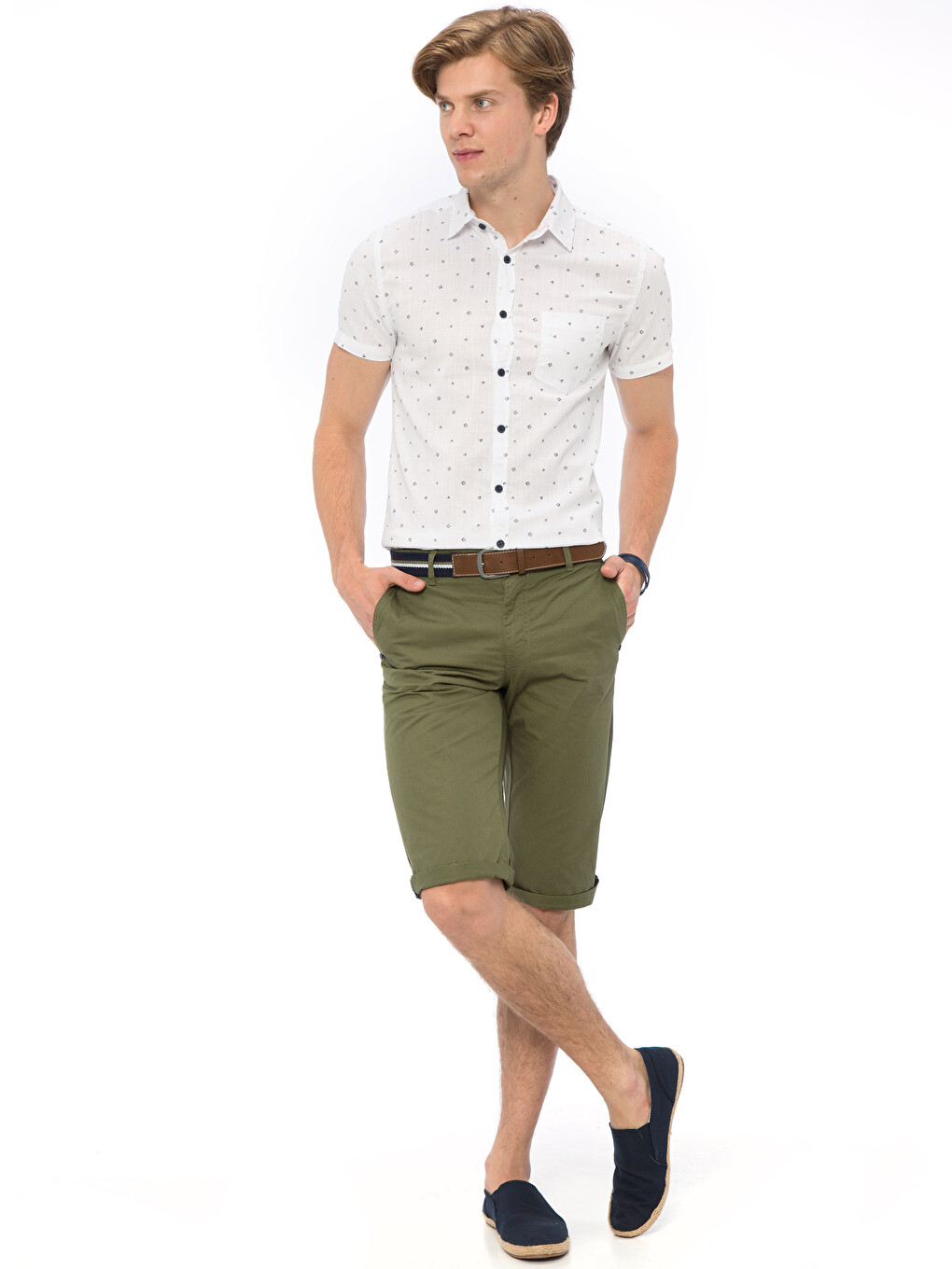 Man Green Shorts-2