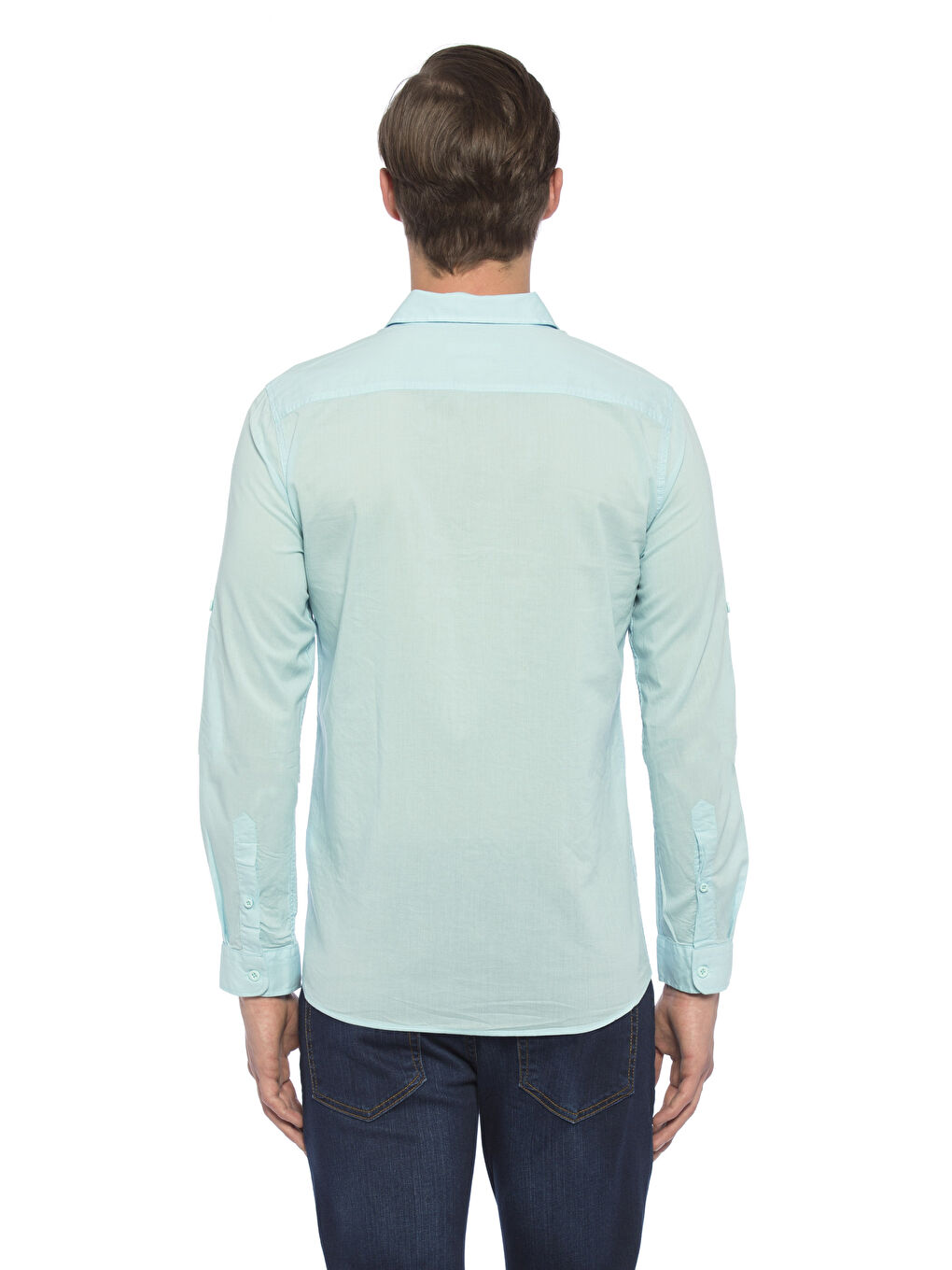 Мужчины Бирюзовый Рубашка-1
