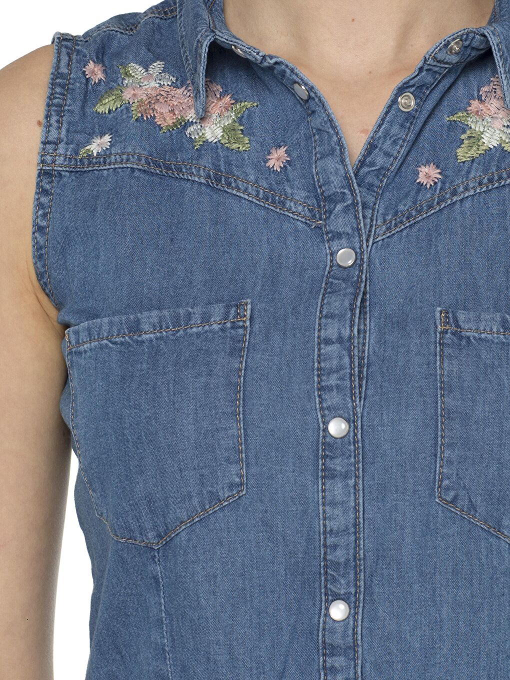 Orta İndigo Rodeo Jean Elbise-2