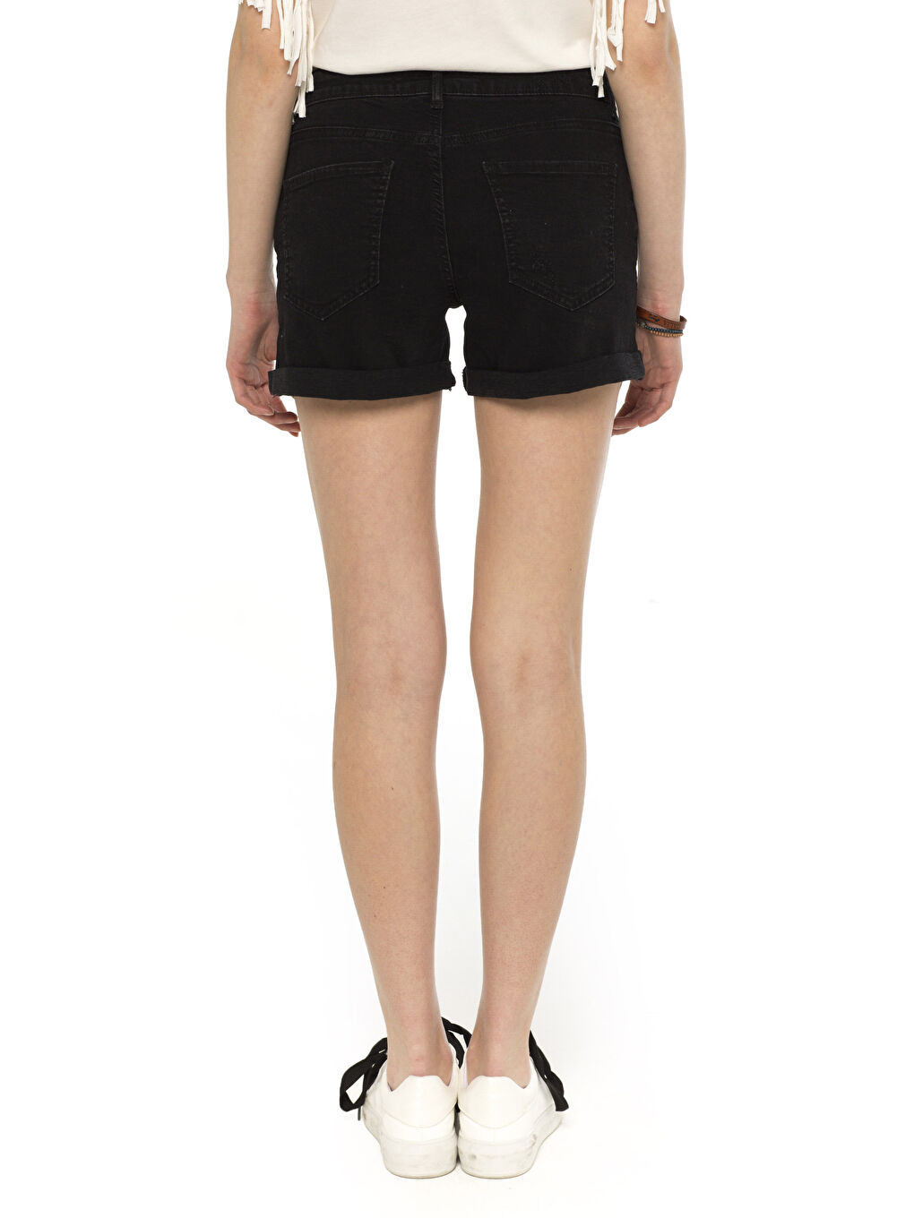 Siyah Rodeo Jean Şort-1