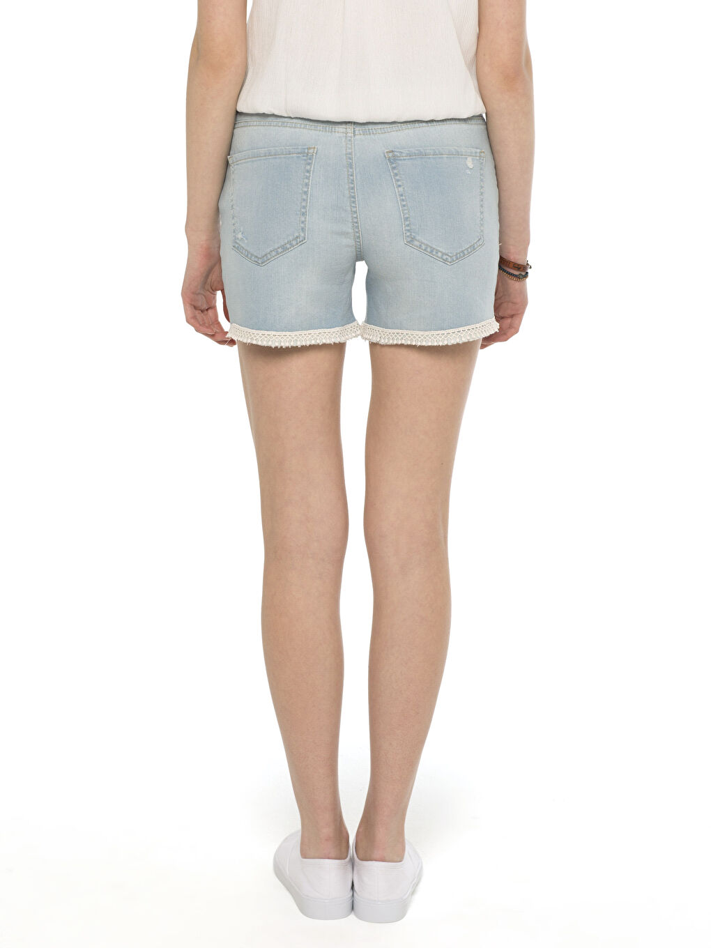 Açık İndigo Rodeo Jean Şort-1