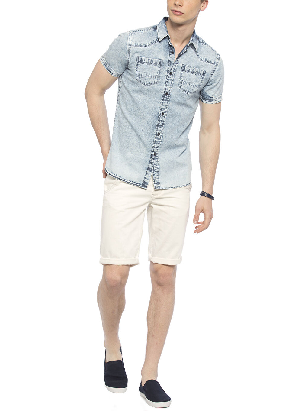 Açık İndigo Rodeo Jean Gömlek-2